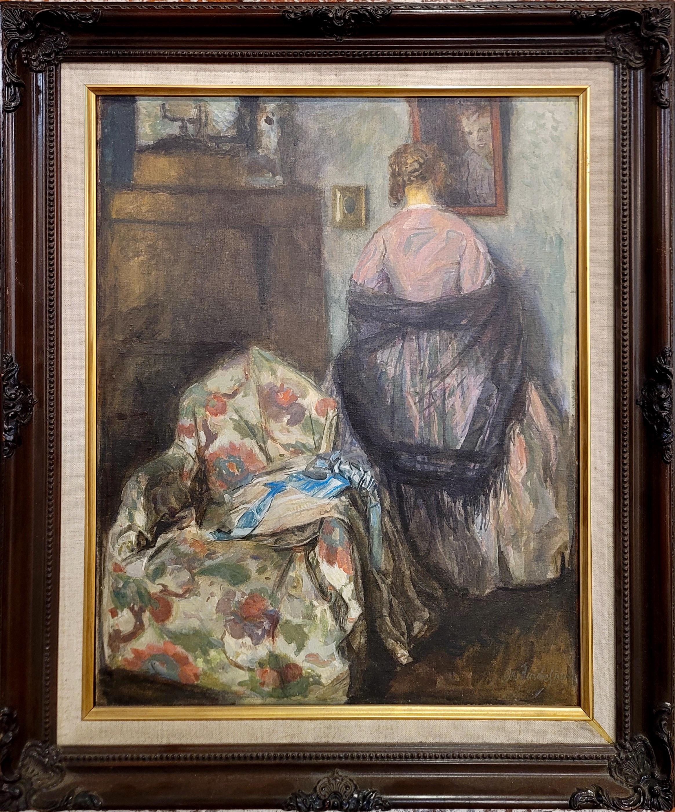 The Girl in the Mirror - 1910s Oil Painting - Etsy