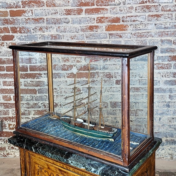 Model Ship Glass Case Etsy