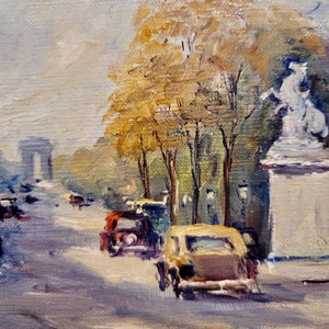 Andre Michel 1940s Champ Elysees Parisian Scene-Oil Painting image 5