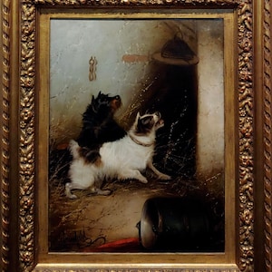 George Armfield - a Pair of Terriers - 19th Century Oil Painting