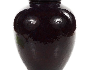 19th C. Antique Chinese Dark Burgundy Ceramic Vase