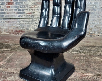 1960’s Vintage Mod Rmi Black Plastic Accent Hand Chair
