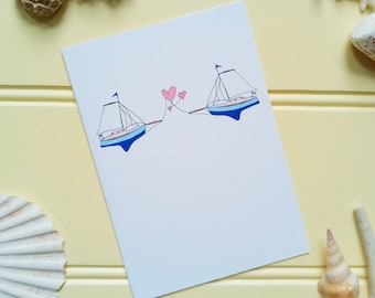 Kissing Boats Greetings Card