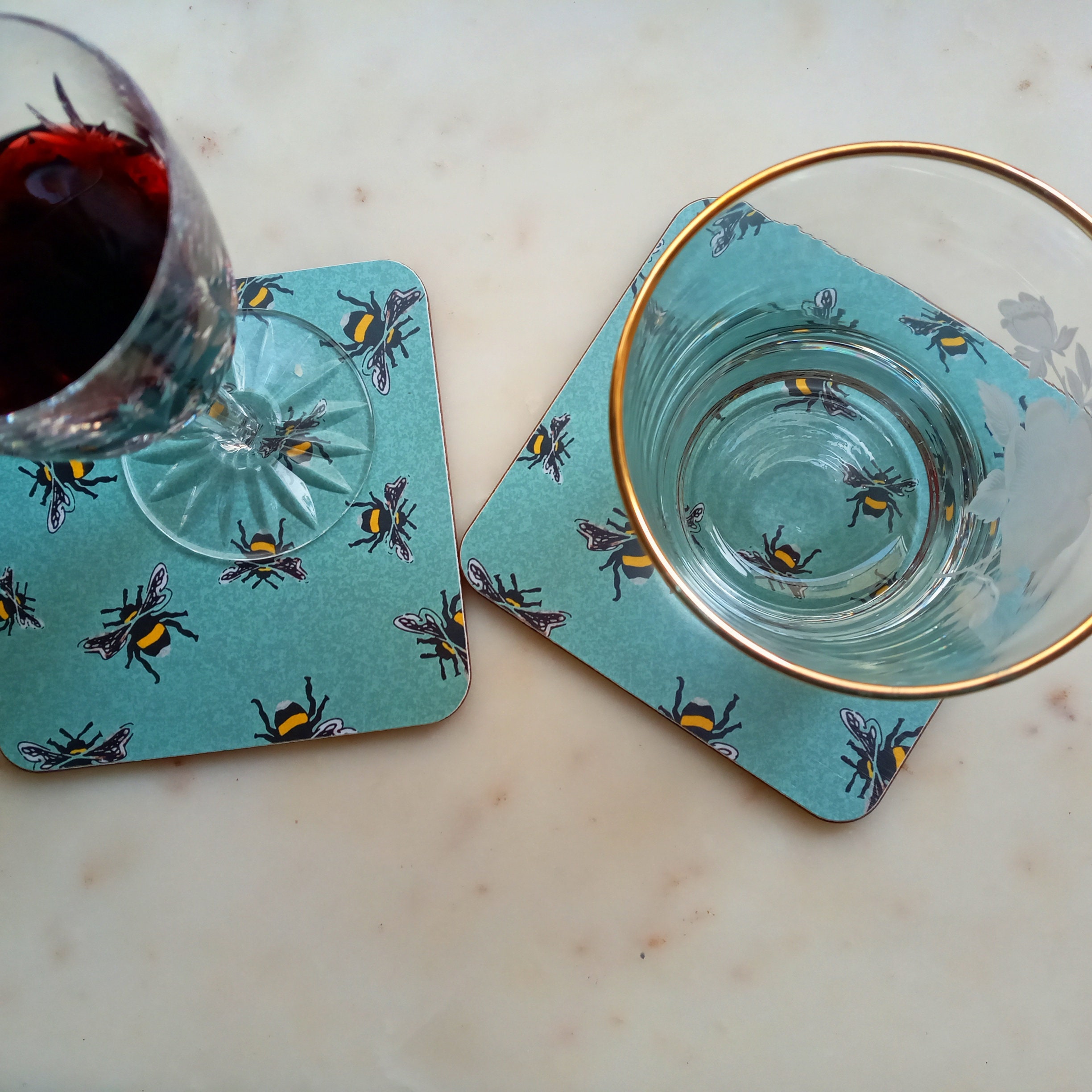 Bumble Bees Coaster Etsy