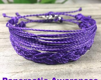 ZKXXJ Pancreatic Cancer Bracelets Purple Silicone Awareness Wristbands Pancreatic Cancer Ribbon Wristbands Support Jewelry For Pancreatic