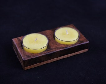 Dual Candle Holder - Walnut