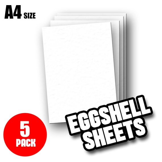 Blank Eggshell Sticker Sheets A4 Size 5 PACK 