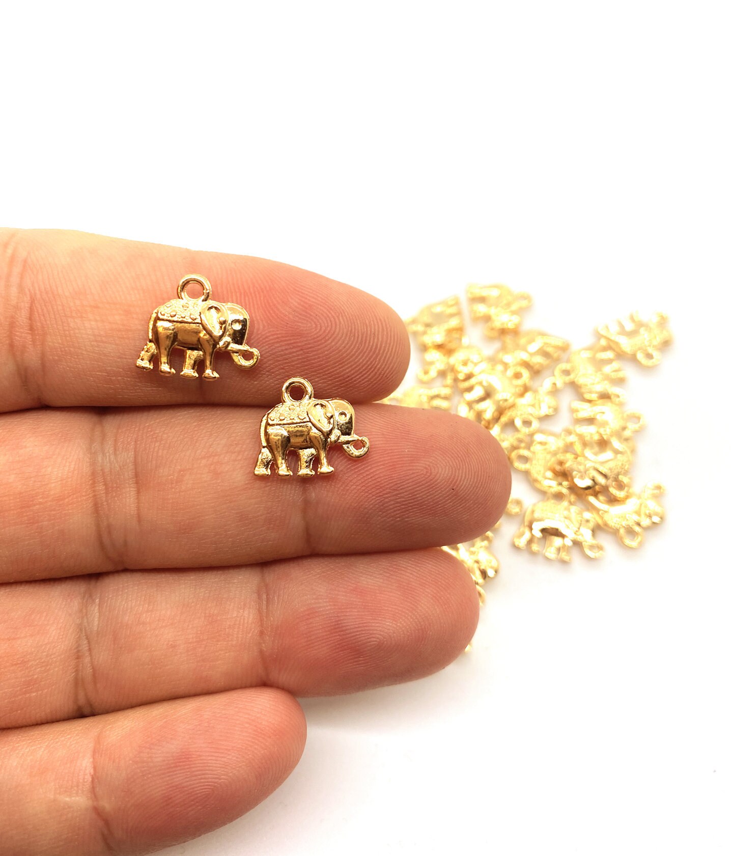 Gold Elephant Charms Earring Charms Bracelet Charm Etsy UK