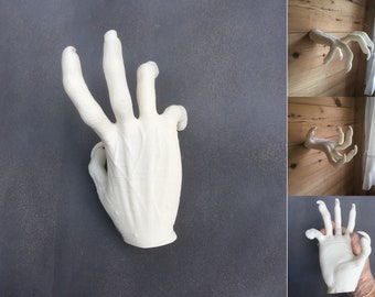 Gancho de pared con forma de mano de bruja: decoración gótica de Halloween, colgador de joyas
