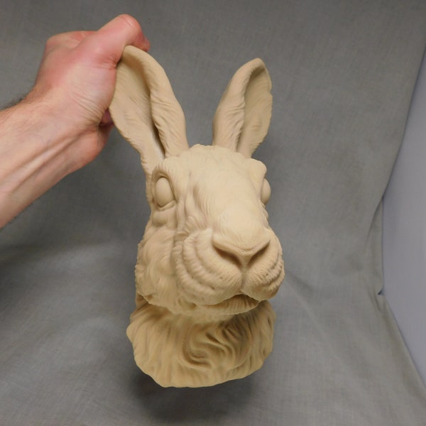Larger Rabbit Head Wall Art | 3D Bunny Head Decor