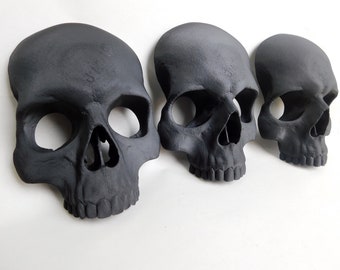 Skull Wall Art, Full Size Set Of 3, Wall Hanging Skulls Without Jaws, Gothic Home Decor