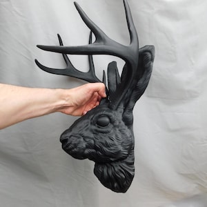Jackalope Head Wall Art Extra Large | 3D Printed Self-Assembly Jackalope Mount Wall Hanging
