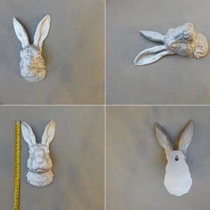 Rabbit Head Wall Art | 3D Bunny Head Decor, Finished in Gold, Silver or ...