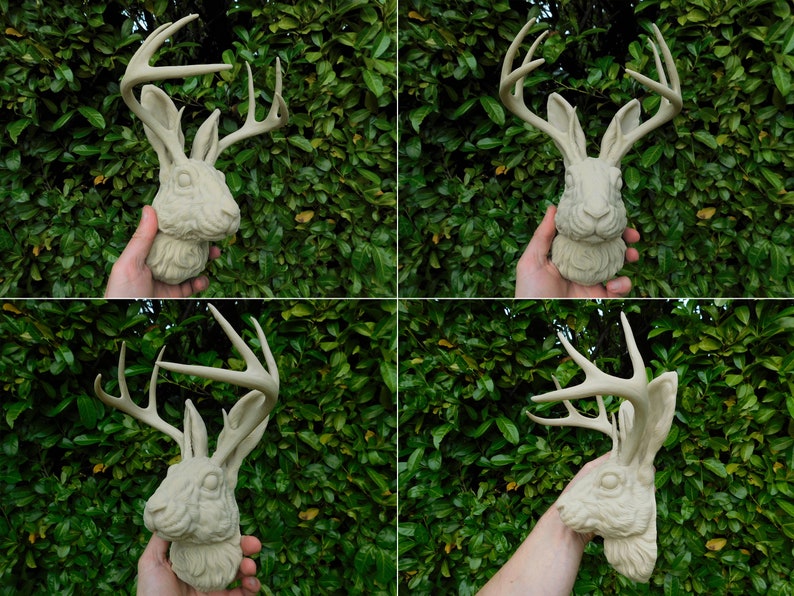 Jackalope Head Wall Art | 3D Printed Jackalope Mount Home Decor bild 9