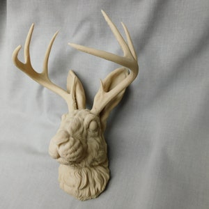 Jackalope Head Wall Art | 3D Printed Jackalope Mount Home Decor bild 8