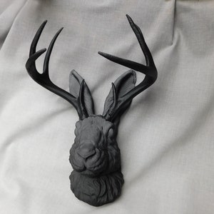 Jackalope Head Wall Art | 3D Printed Jackalope Mount Home Decor bild 2