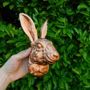 Rabbit Head Wall Art | 3D Bunny Head Decor, Finished in Gold, Silver or ...