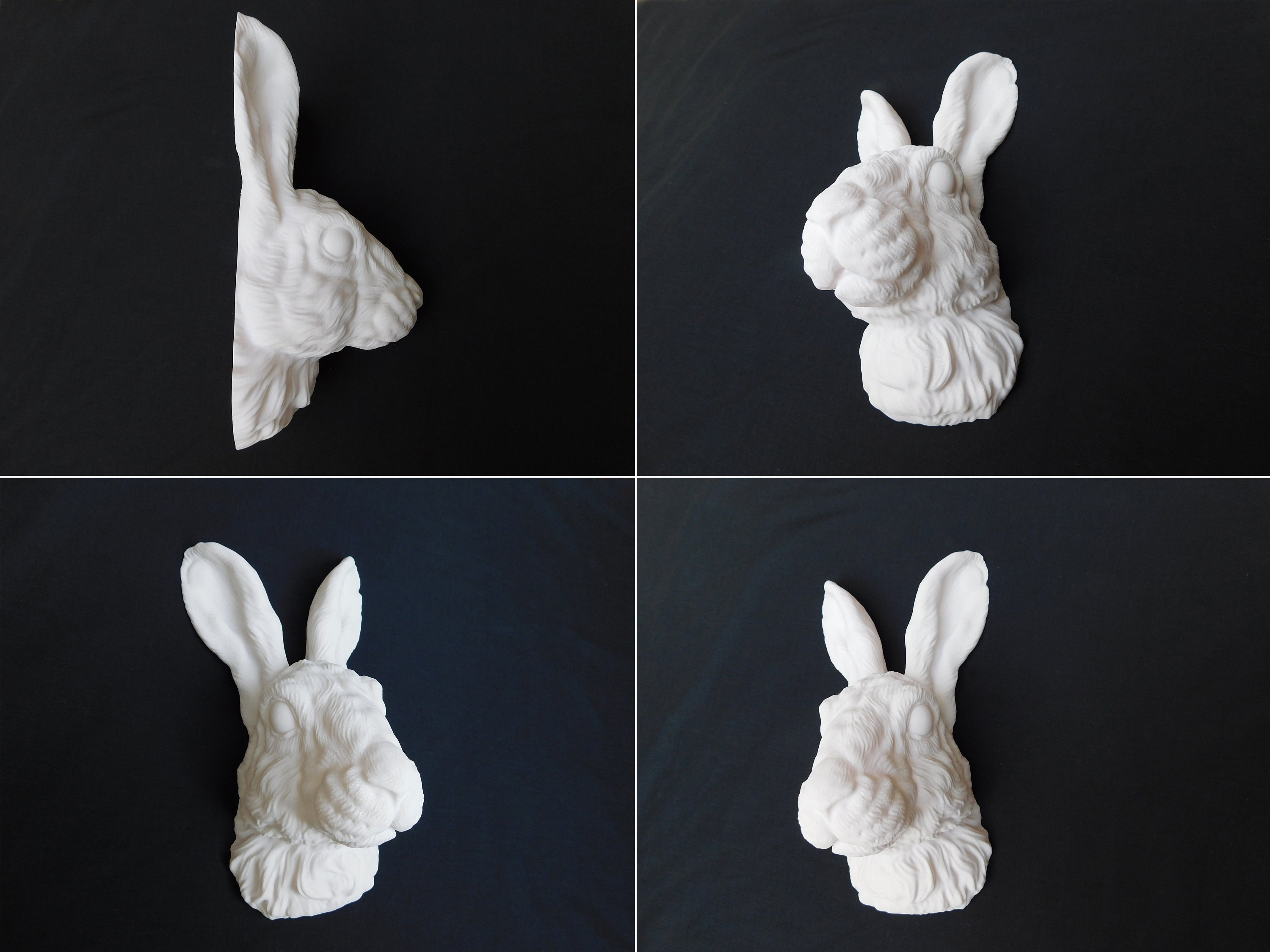 Large Rabbit Head Wall Art | 3D Bunny Head Decor, 27CM Tall - Etsy UK