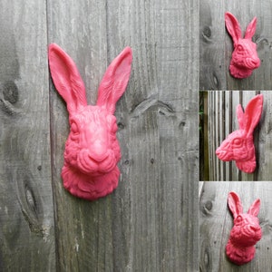 Rabbit Head Wall Art | 3D Bunny Head Decor, Finished in Pale Brown ...