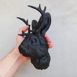 Young Jackalope Head Wall Decor | Cute Style Jackalope Animal Head, 3D Printed Wall Art