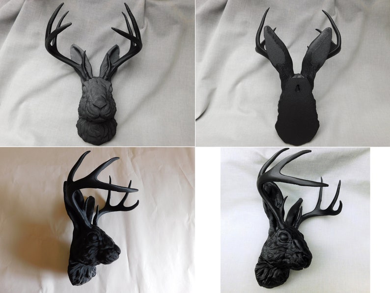 Jackalope Head Wall Art | 3D Printed Jackalope Mount Home Decor bild 3