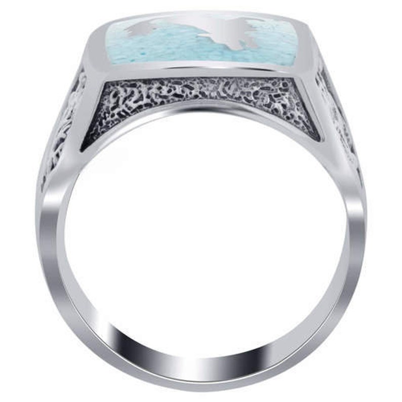 Custom Gemstone Rings Custom Birth Stone Rings Howling Wolf Ring Native American Ring Customizable Navajo inspired Ring USA