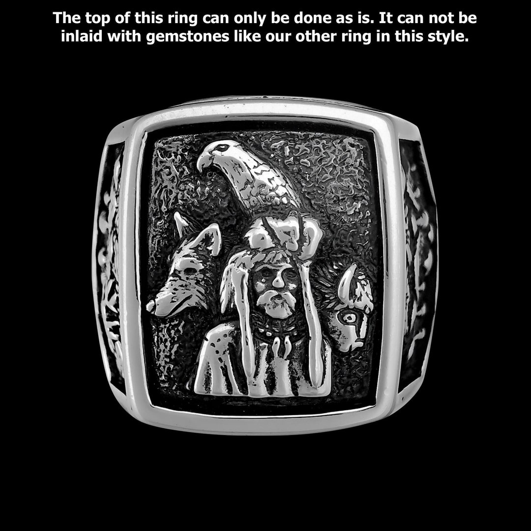 Eagle Ring Wolf Ring Buffalo Ring Native American Spirit Etsy