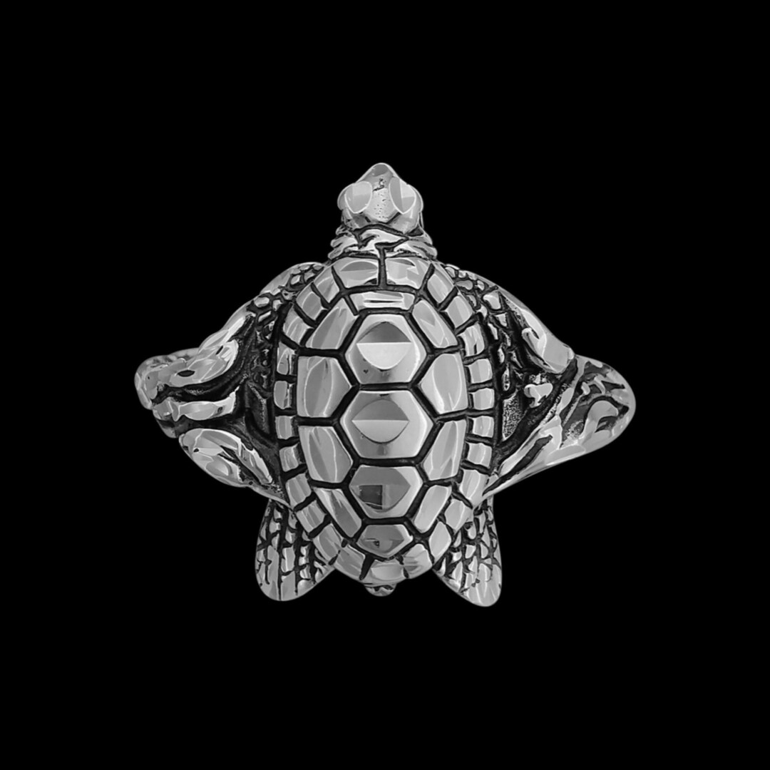 Custom Ring Sea Turtle Ring 925 Sterling Silver Ring Crush Etsy