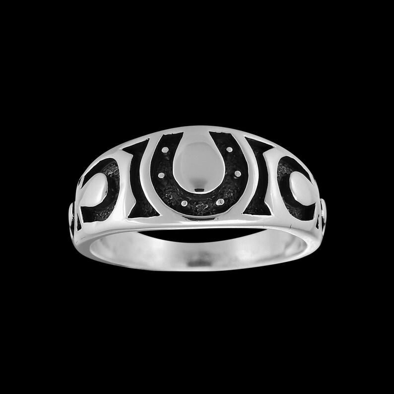 Horseshoe Ring Horse Ring With Customizable Stone Inlay Etsy