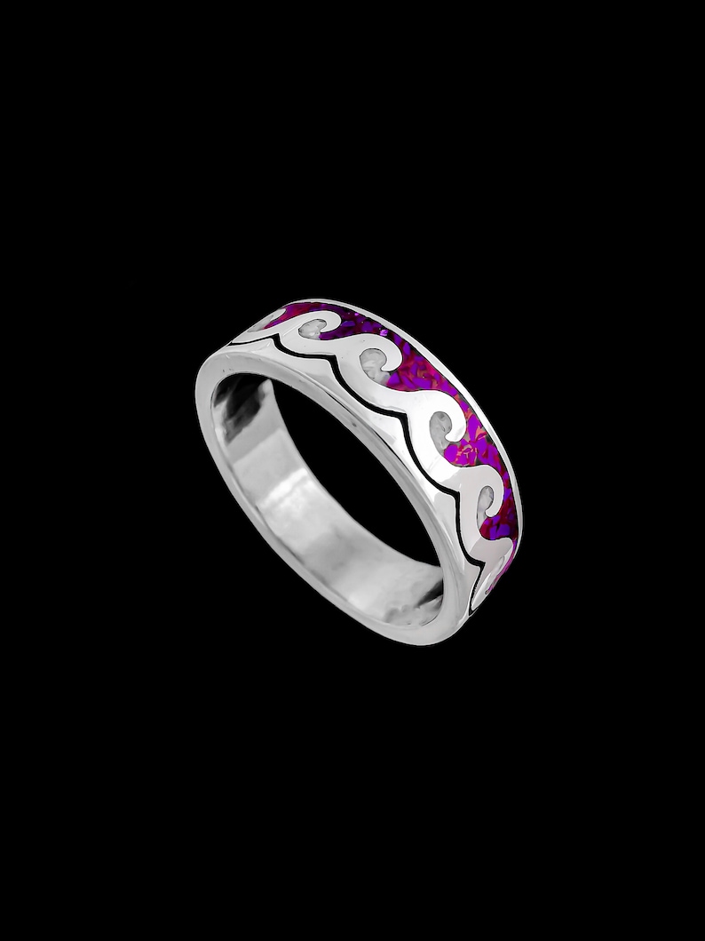 Customizable Ocean Ring Sea Ring 925 Sterling Silver Wave Riders Surfing Ring Birthstone Ring Multiple Stone Wave Ring