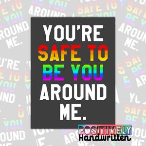 You’re safe with me. Ally sticker | Progress Pride Flag, Trans flag | LGBTQ+ Water resistant Decal | Pride | Ally |