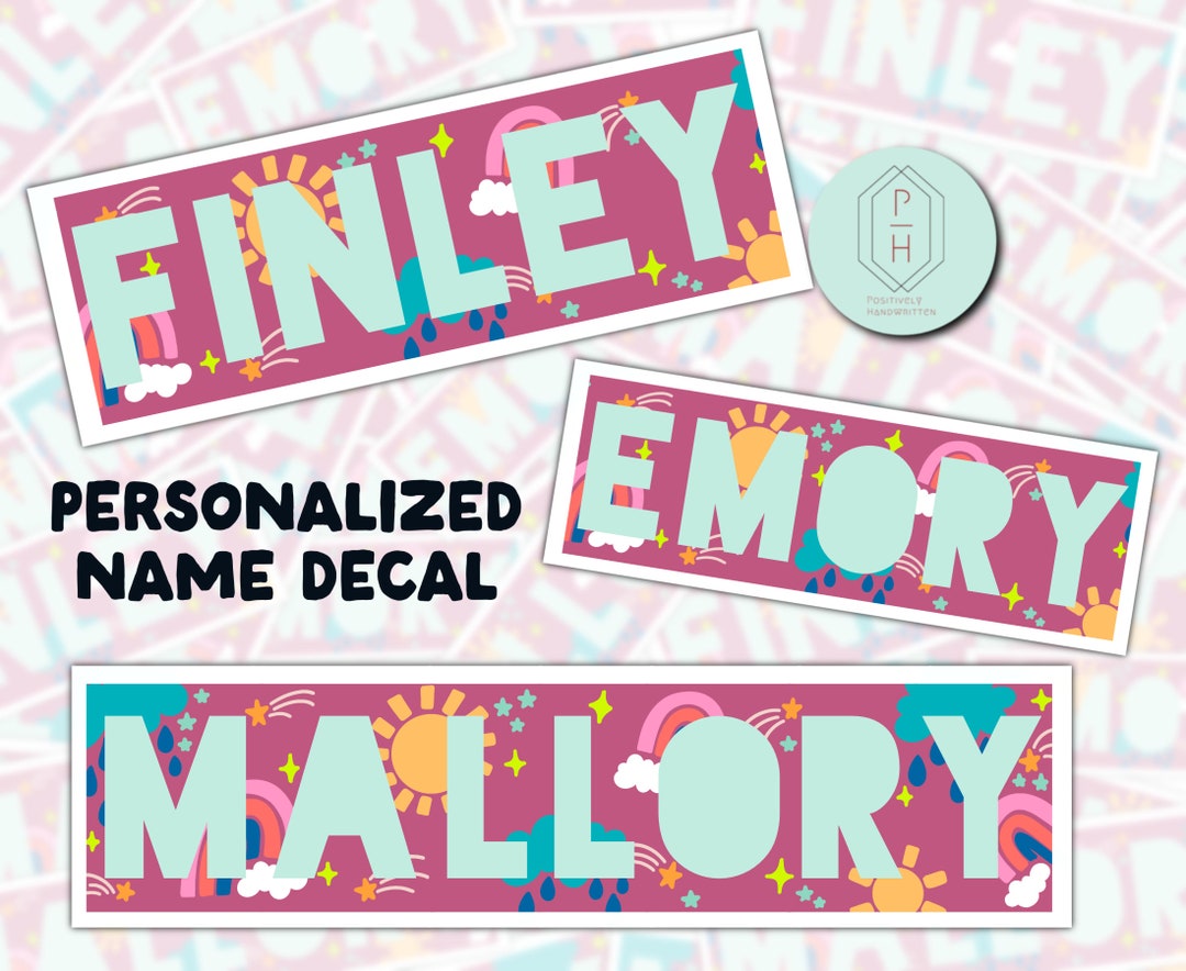 First Text Sticker Custom Name Stickers | First Names | Unique Water Bottle Sticker | Name ...