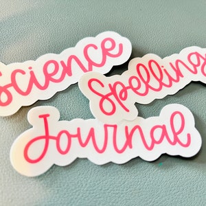 Subect Sticker Cursive Cursive, Handwritten Custom School Subject Stickers: Water-resistant ...