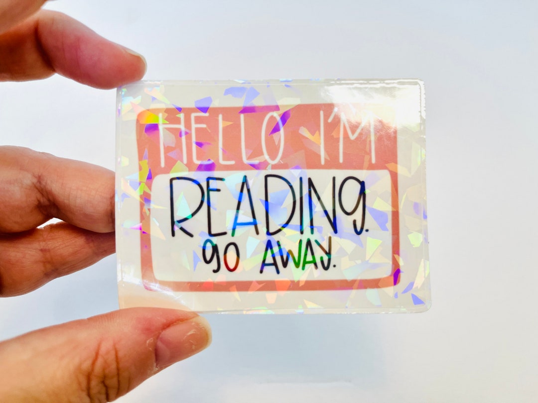 Read Meme Sticker Hello I'm Reading Sticker: Funny Holographic Laptop Decal - Etsy