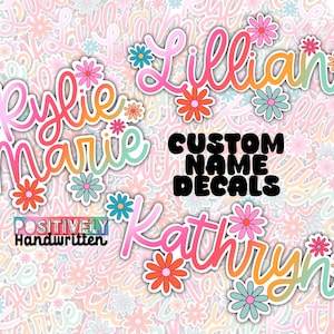 Personalisierte Gänseblümchen Namen Aufkleber | Bunte Blumen Wasserflasche Aufkleber | Laptop Namensaufkleber | Personalisierte Geschenke