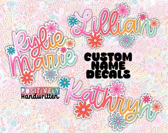 Personalized Daisy Name Sticker: Custom Flower Decal