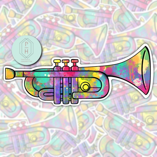 Trumpet Decal | Marching Band Gift | Trendy Sticker | Decal | Water-resistant | Water Bottle Sticker