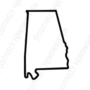 Alabama Outline. PNG instant digital download. Für Vinyl, Druck, Sublimation.
