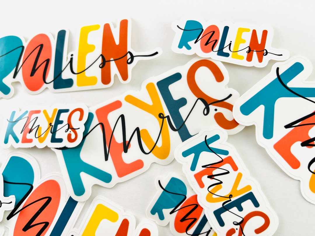 Handwritten Custom Name Sticker: Weatherproof Easy Peel Decal - Etsy