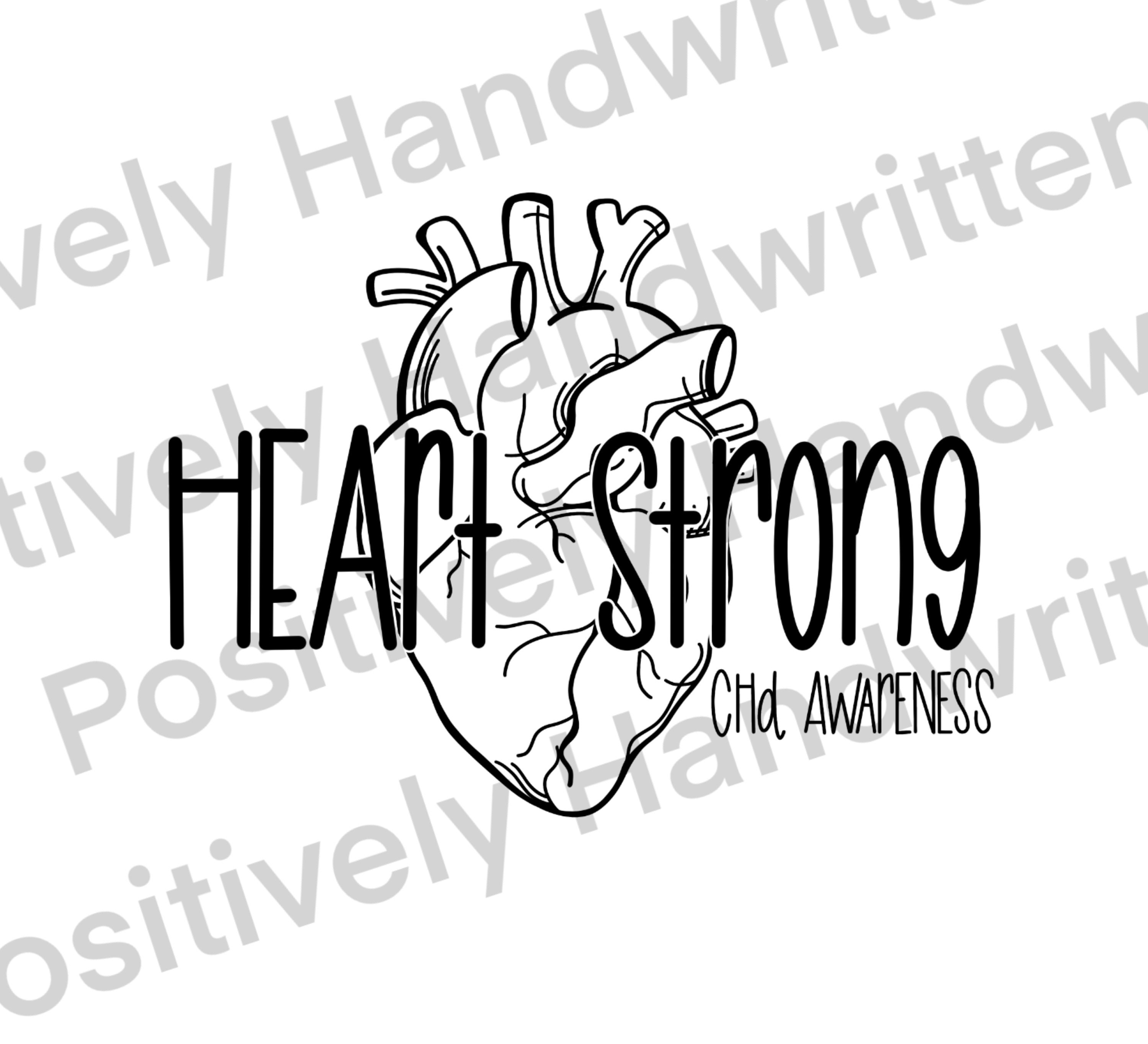 CHD Awareness Ribbon. Boho Rainbow. Congenital Heart Defect Art ...