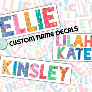 Pegatinas personalizadas con nombre para niñas / Pegatinas para botellas de agua / Etiquetas con nombre / Regalos personalizados
