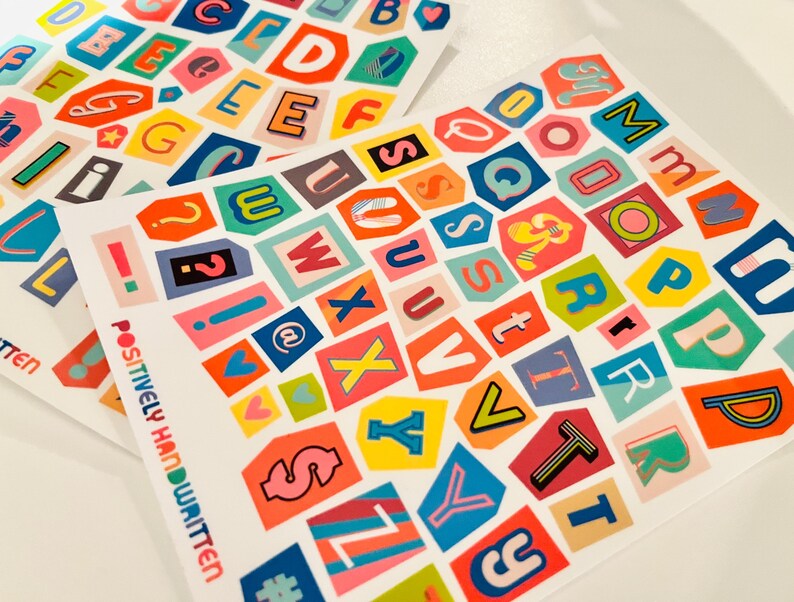Burn Note Burn Book, Ransom Note Decals | Set of 99 Stickers | Colorful School ...