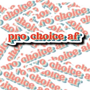 Pro Choice af | Pro Roe 1973| Retro Car Window Decal | Pro Choice Water Bottle Sticker | Roe V Wade Decal| Water resistant | Coat hanger |