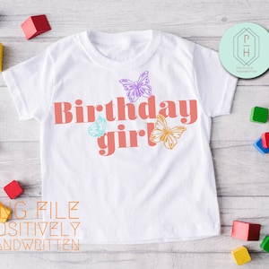 Geburtstagskind. Bunter Schmetterling PNG. Geburtstag Shirt Design. Digitaler Sofort-Download. Cricut Datei.