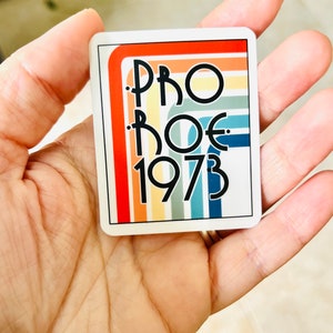 Pro Roe 1973 | Weatherproof Bumper Sticker | Retro Pro Choice Decal | Roe v Wade | Equal Rights | Coat hanger | Bumper Sticker
