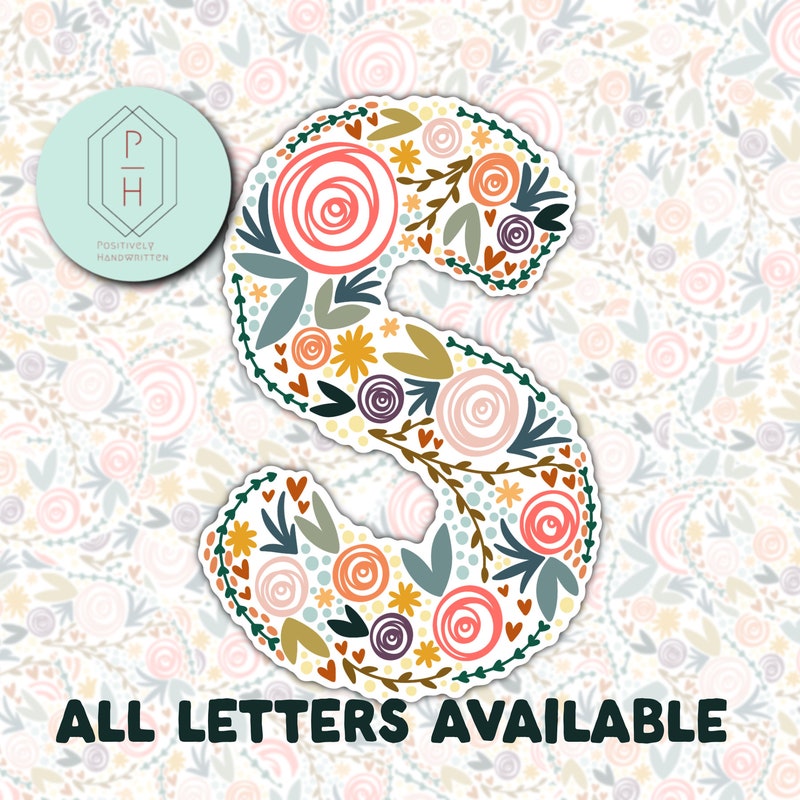 Initiala S Initial S Vinyl Sticker - Etsy