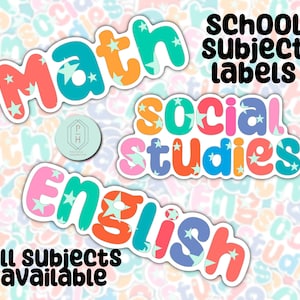 Etiquetas personalizadas da etiqueta da matéria escolar | Para Cadernos e Livros Escolares | Adesivo resistente à água | De volta às etiquetas da escola | Presentes personalizados