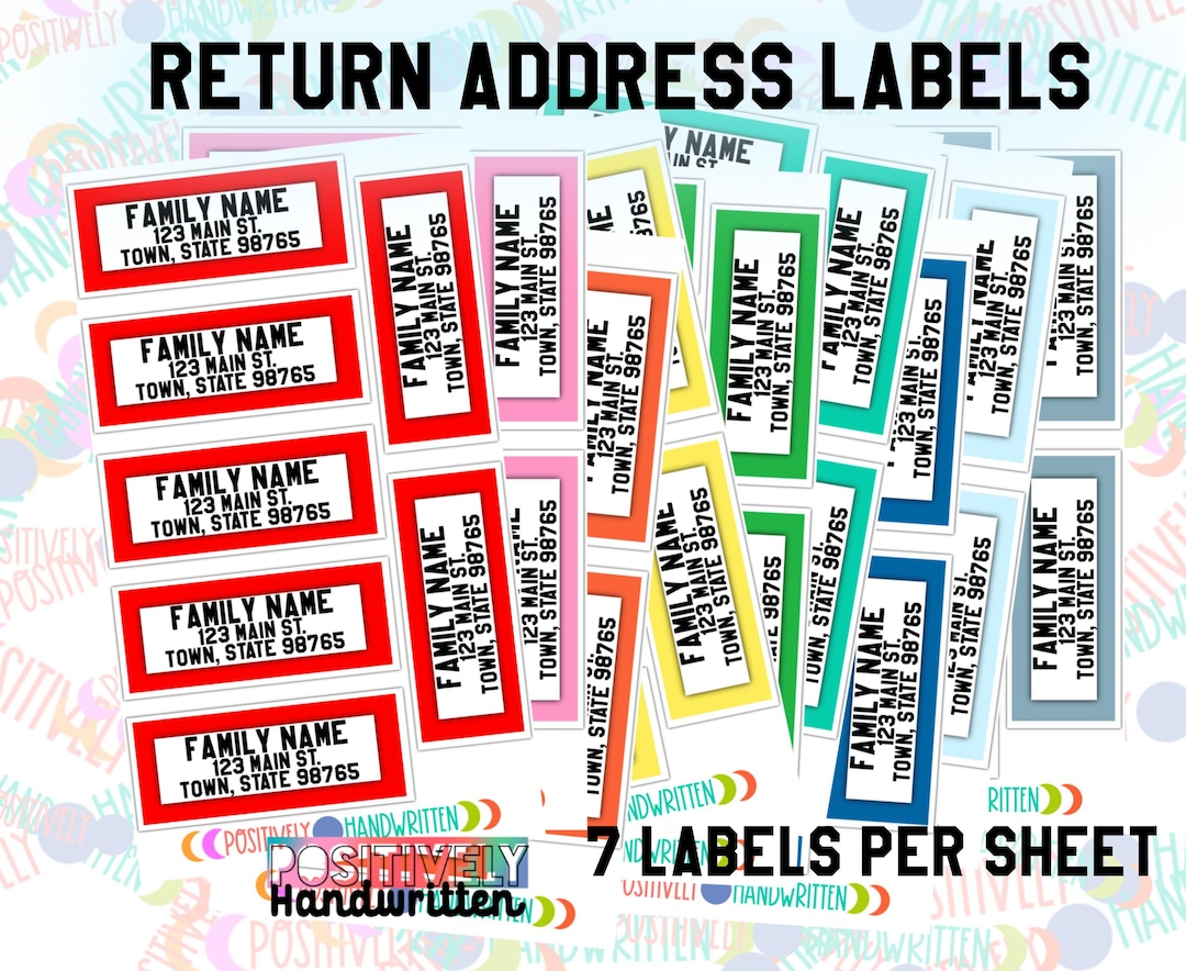 Custom Color Return Address Labels | Personalized Name Stickers - Etsy