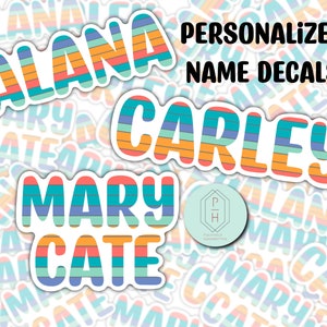 adesivos com nomes personalizados | Nome e meio, sobrenomes | Etiqueta brilhante da garrafa de água das cores adesivo | Etiquetas de nome | Presentes personalizados