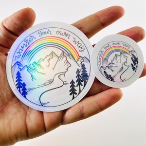 Wander Your Own Way Holographic | Progress Pride Flag Sticker | LGBTQ+ Decal | Pride | Ally | Gay Travel